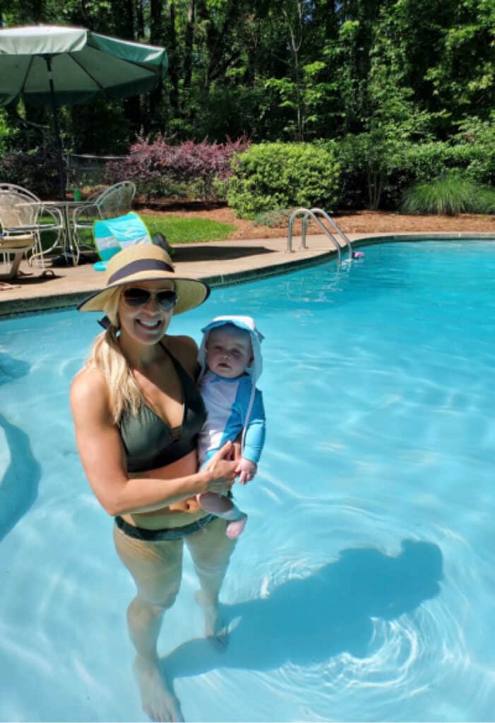 Jacob's first swim