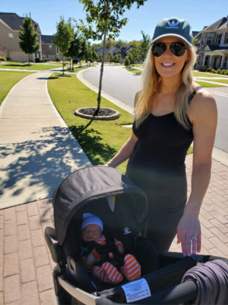  Lindsey and Jacob on their first stroller walk together in the neighborhood