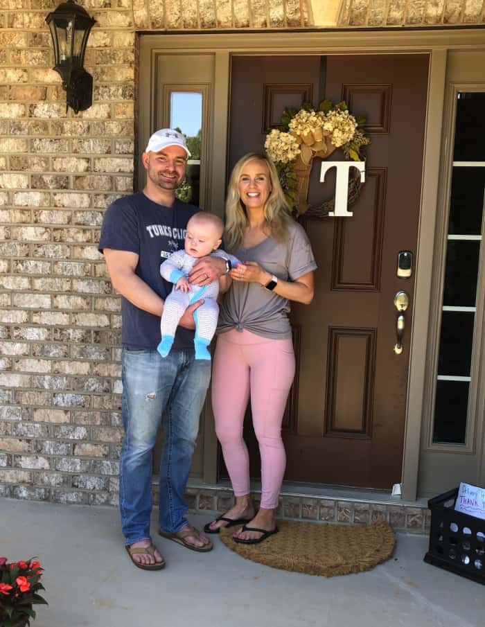 Jacob, Joey and Lindsey on their front porch