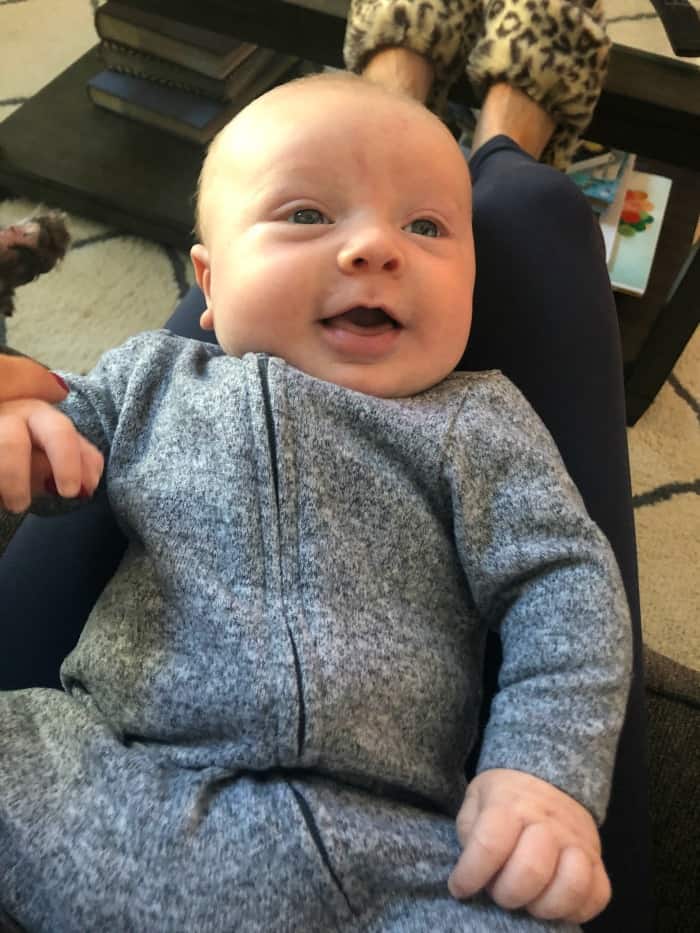 Jacob smiling at 7 weeks