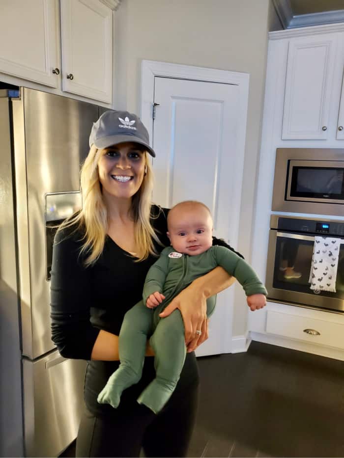 Lindsey with Jacob in the kitchen