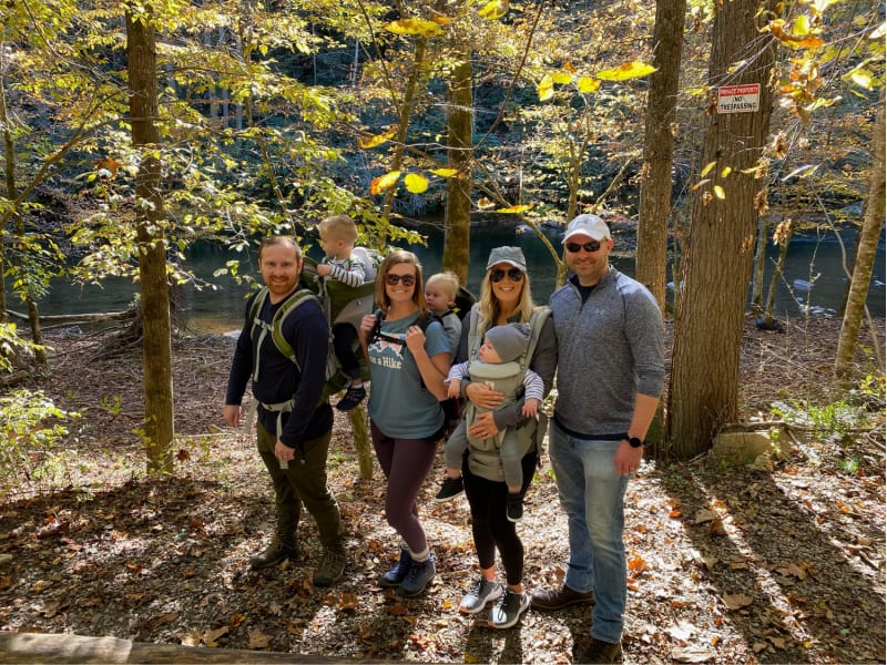 A group hiking picture on the Laurel River Trail