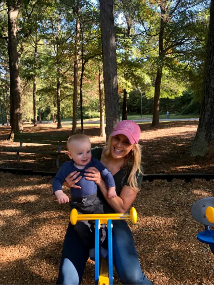 Lindsey and Jacob on the seesaw at the park