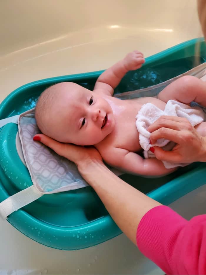 Jacob in his newborn bathtub.