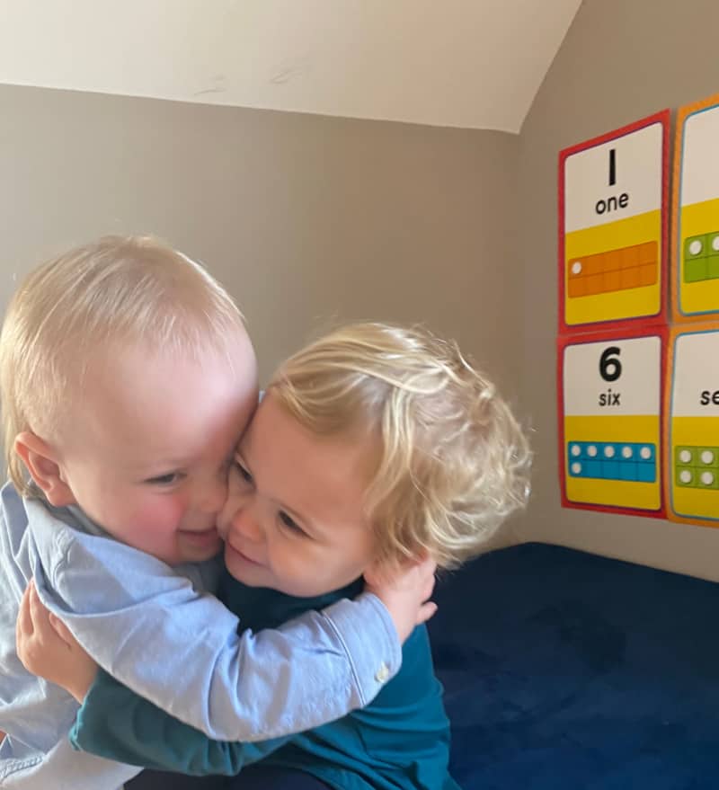 Jacob hugging Emersyn