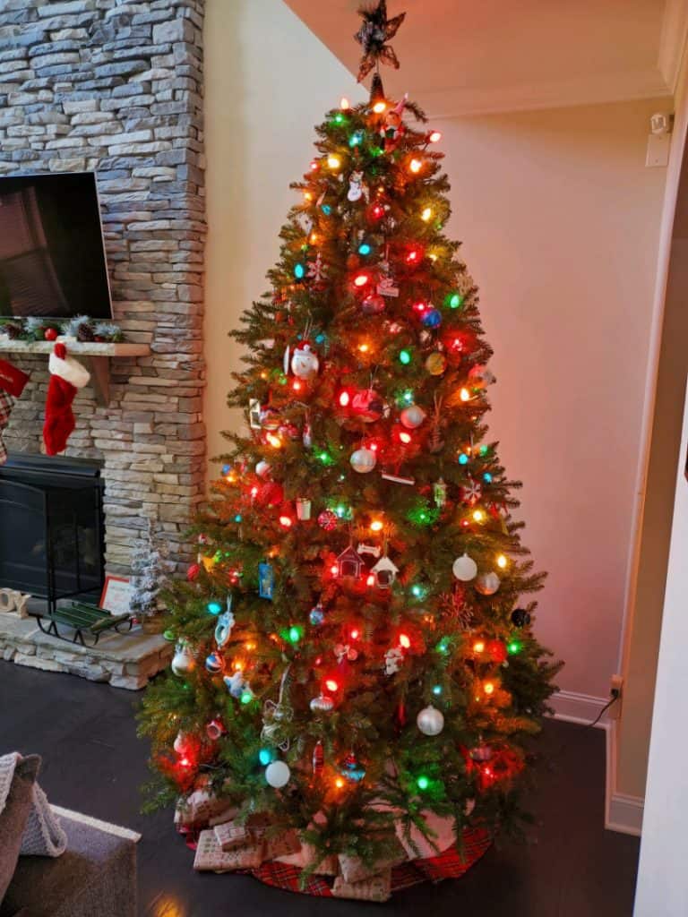 Fake Christmas tree in the living room