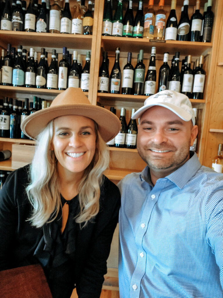 Lindsey and Joey at the wine shop