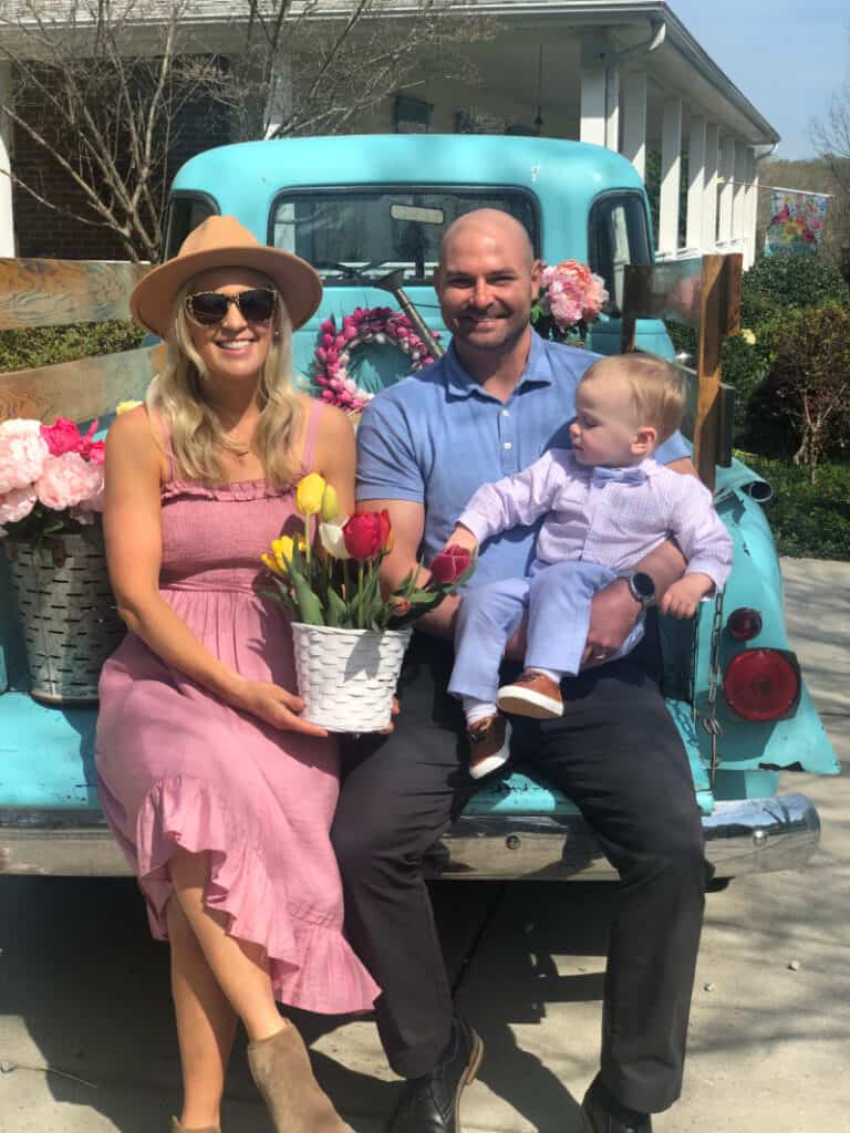 Family picture on truck